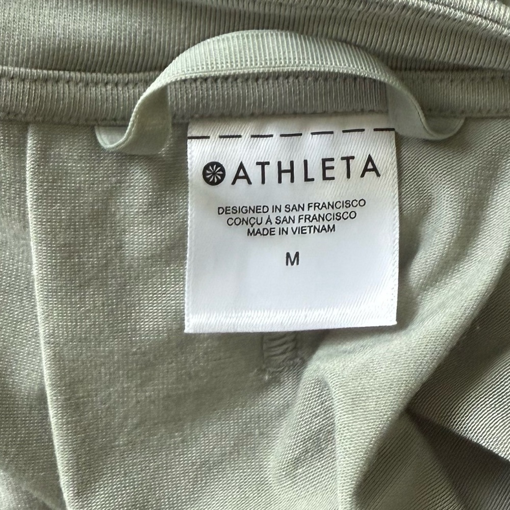 Athleta Gray Green Relaxed Crew Neck Boxy Modal Blend Tee - Picture 6 of 7